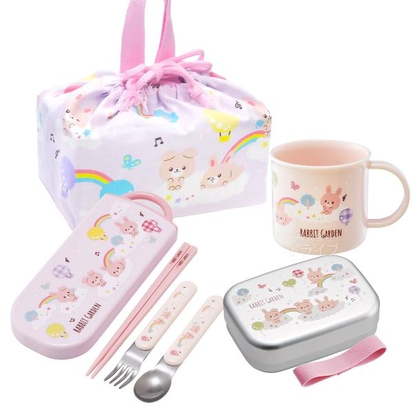 ラビットガーデン お買得４点セット アルミお弁当箱 370ml トリオ コップ 巾着セット