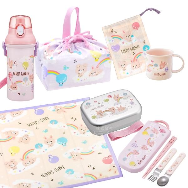 ラビットガーデン お買得７点セット アルミお弁当箱 370ml トリオ コップ コップ袋 プラ水筒 ...