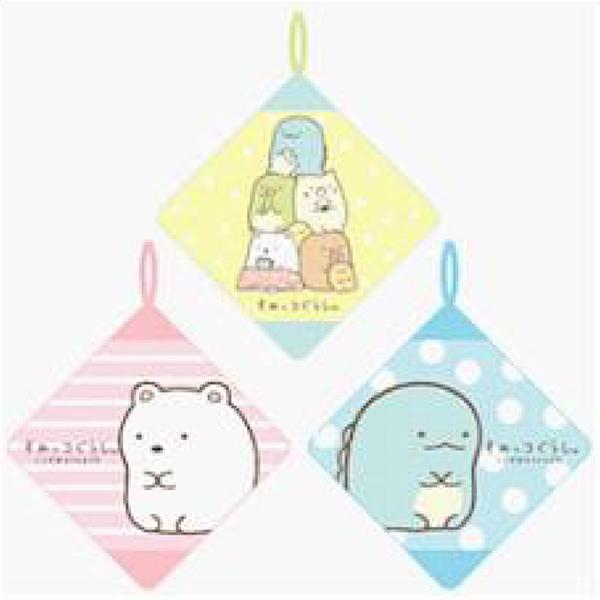 [特価20％OFF]ループ付きハンドタオル 3絵柄組 すみっコぐらし ほのぼのすみっコ ネコポス対応...
