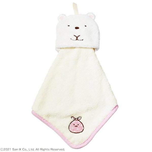 ループ付き マイクロファイバー ハンドタオル すみっコぐらし しろくまとおでかけ ネコポス対応品 7...