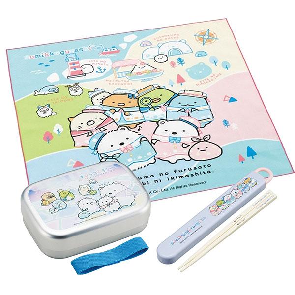 すみっコぐらし しろくまのふるさと アルミお弁当箱 370ml 箸＆箸箱 ランチクロスセット