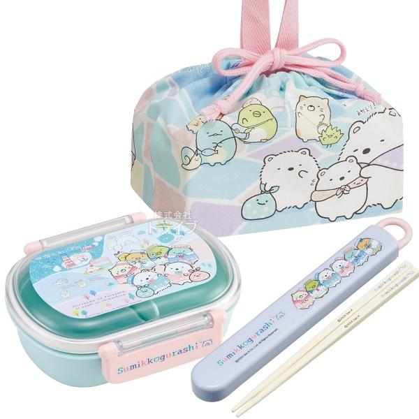 すみっコぐらし しろくまのふるさと 抗菌 お弁当箱 中子付 360ml 箸＆箸箱 巾着セット