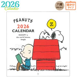 2026 カレンダー 壁掛け スクエア ピーナッツ スヌーピー ホワイト