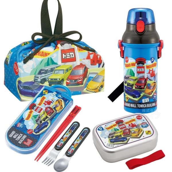 トミカ 26 お買得４点セット アルミお弁当箱 370ml トリオ 巾着 プラ水筒