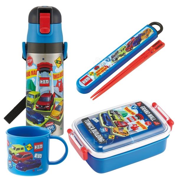 トミカ 26 お買得４点セット 角型お弁当箱 450ml 箸＆箸箱 コップ 水筒