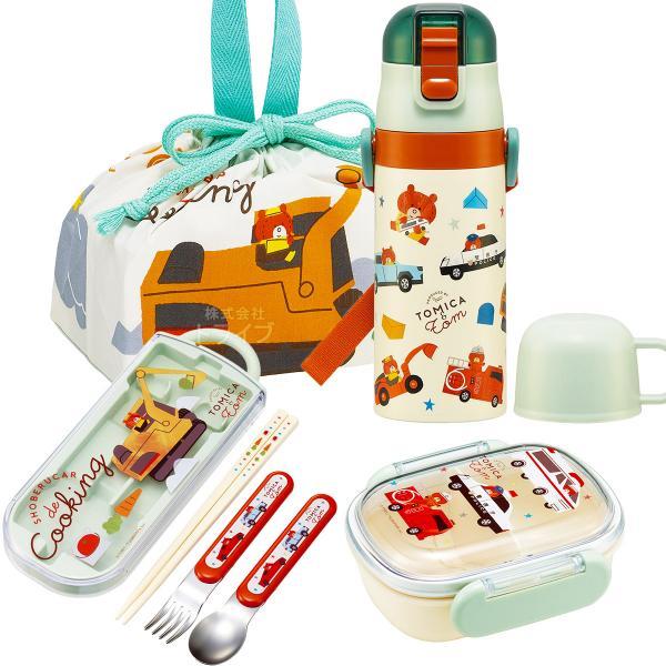 トミカとトム お買得４点セット 抗菌 お弁当箱 中子付 270ml トリオ 巾着 ストロー2WAY ...