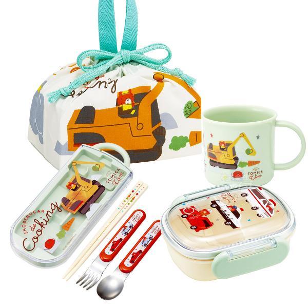 トミカとトム お買得４点セット 抗菌 お弁当箱 中子付 270ml トリオ コップ 巾着セット