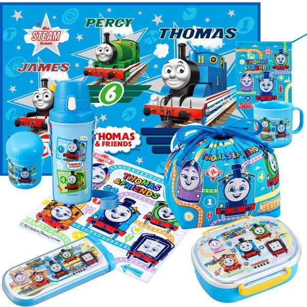 きかんしゃトーマス お買得８点セット 小判型お弁当箱 360ml トリオ 巾着 プラ水筒 おしぼり ...