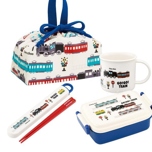 GO！GO！TRAIN お買得４点セット 抗菌 角型お弁当箱 450ml 箸＆箸箱 コップ 巾着セッ...