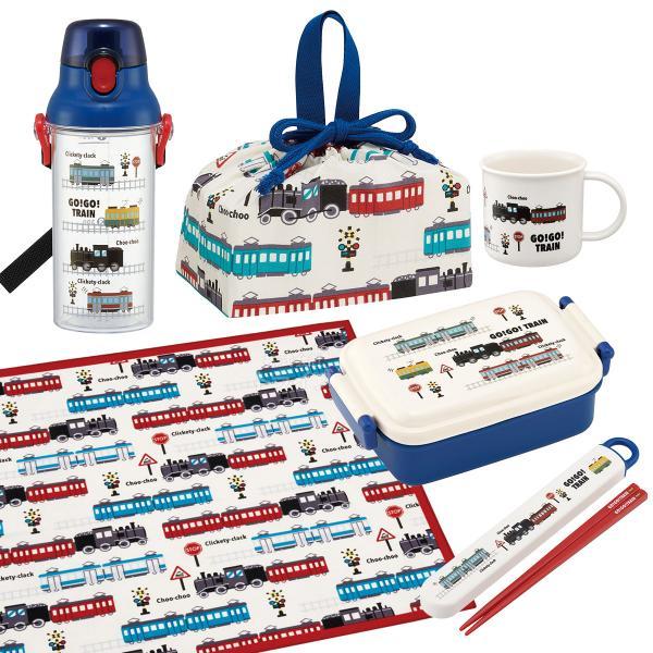 GO！GO！TRAIN お買得６点セット 抗菌 角型お弁当箱 450ml 箸＆箸箱 コップ クリアプ...
