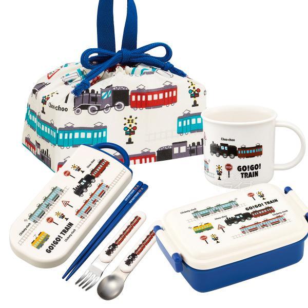 GO！GO！TRAIN お買得４点セット 抗菌 角型お弁当箱 450ml トリオ コップ 巾着セット...