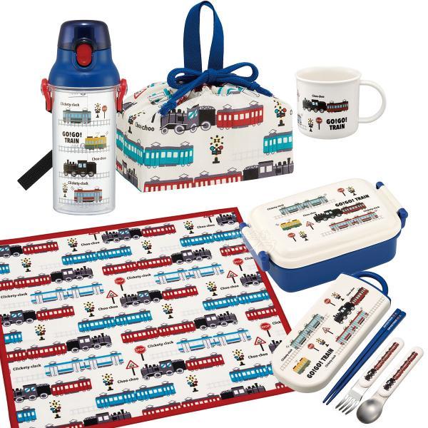 GO！GO！TRAIN お買得６点セット 抗菌 角型お弁当箱 450ml トリオ コップ クリアプラ...