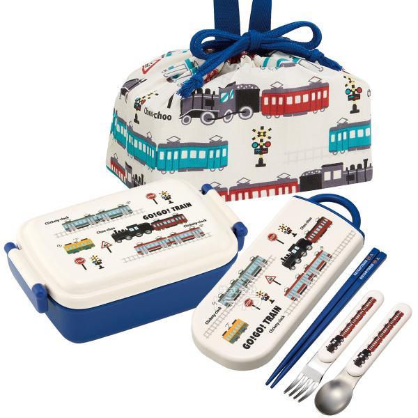 GO！GO！TRAIN 抗菌 角型お弁当箱 450ml トリオ 巾着セット 電車 トレイン