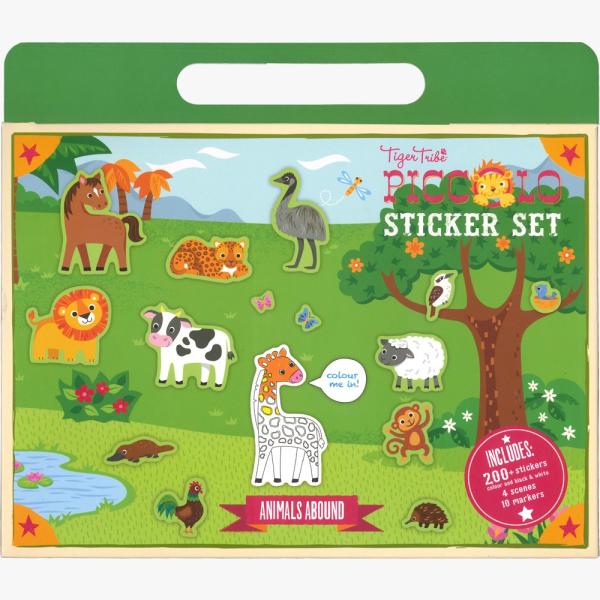 タイガートライブ 色塗りステッカーセット たくさんの動物  ネコポス対応品