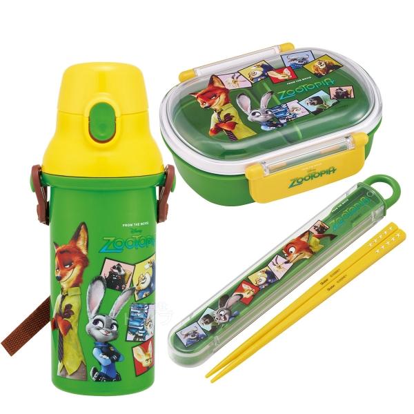 ズートピア お弁当箱 中子付 360ml 箸＆箸箱 プラ水筒 480ml セット