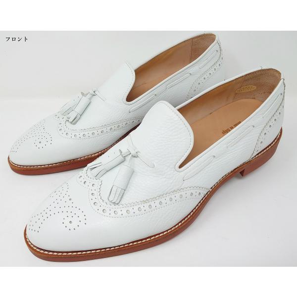 1点物 日本製 本革 高級レザー メンズシューズ 26.0cm タッセル ウイングチップ メダリオン...