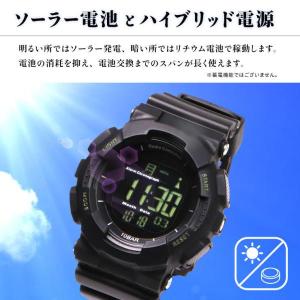多機能な電波ソーラー腕時計 ウォッチ デジタル...の詳細画像3