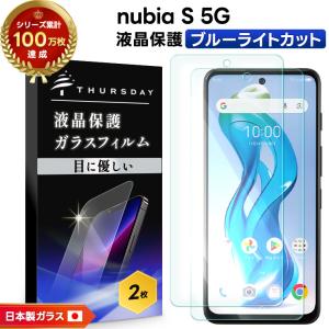 nubia S 5G 保護フィルム nubia S 5G フィルム nubiaS フィルム  2枚入 ブルーライトカット ガラスフィルム 保護フィルム ヌビア スマホフィルム 強化ガラス