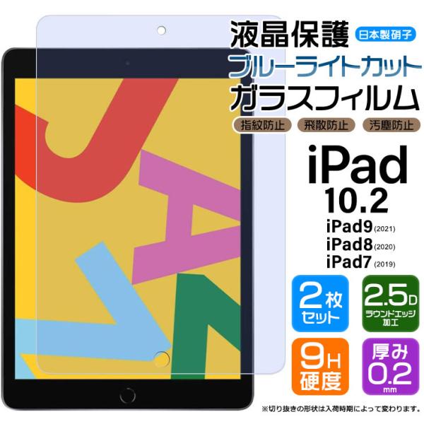 【ブルーライトカット】【安心の2枚セット】iPad 10.2 iPad 9/8/7世代 2021/2...