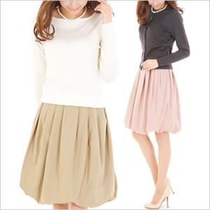 【感謝還元♪夏のクリアランスSALE】【返品交換不可】大人可愛いフェミニン・バルーンスカート【ティアクラッセ・オリジナル】