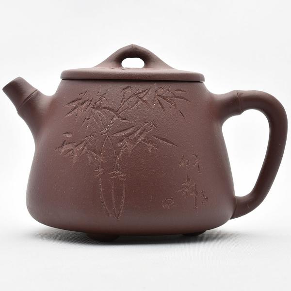 中国茶器・茶壺　高石瓢竹（周向春・濃茶）270ml　（宜興紫砂壺・急須・ティーポット）