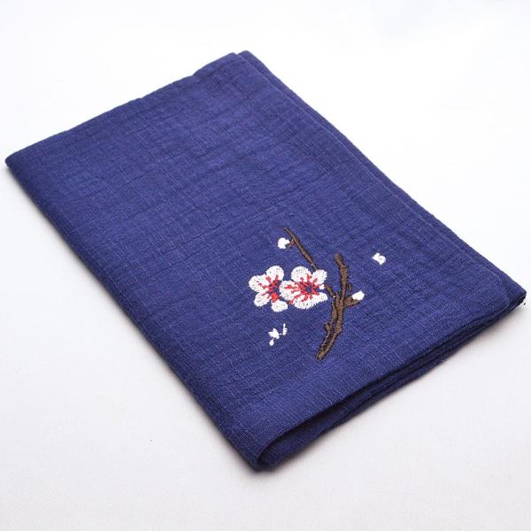天香茶行 中国茶道具 刺繍茶巾（紺）
