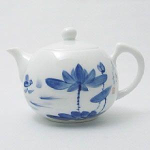 中国茶器・青花磁器茶壺（新蓮）170ml（満水200ml）（ティーポット・急須）