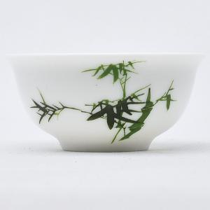 彩磁品茗杯（竹）容量25ml（満水45ml）