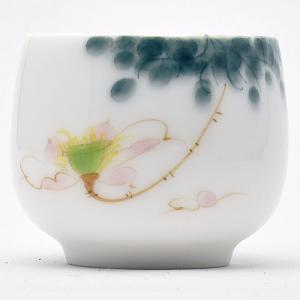 手絵鼓杯（水荷）容量55ml（満水80ml）中国茶器
