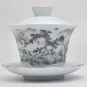 琺瑯描金蓋碗（緑鳳） 140ml（満水180ml） 中国茶器 : 天香茶行・Yahoo