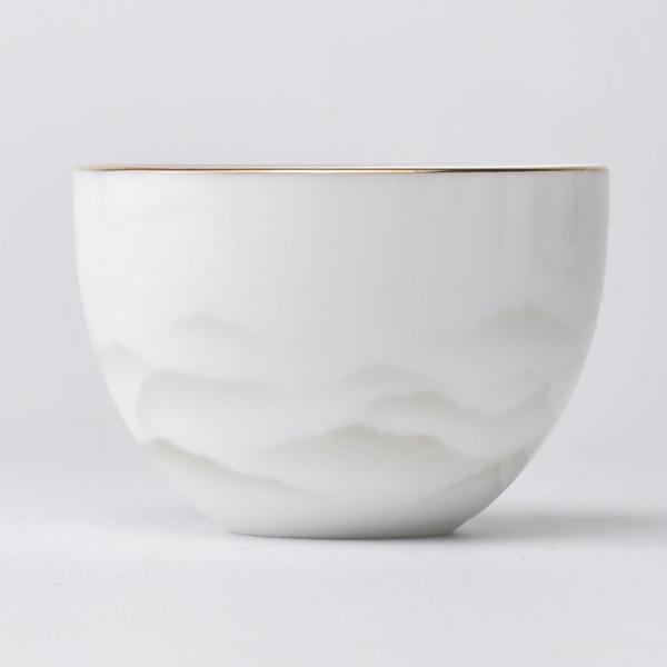 貼花描金杯（千山）40ml（満水70ml）中国茶器