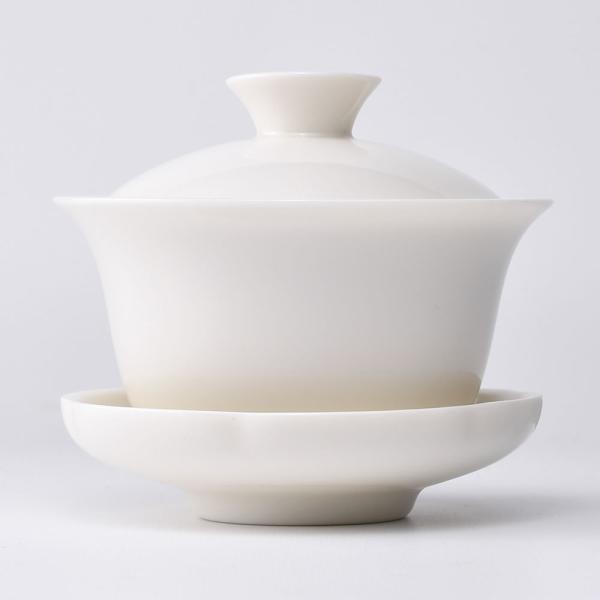 中国茶器　蓋碗（白磁） 90ml（満水140ml）