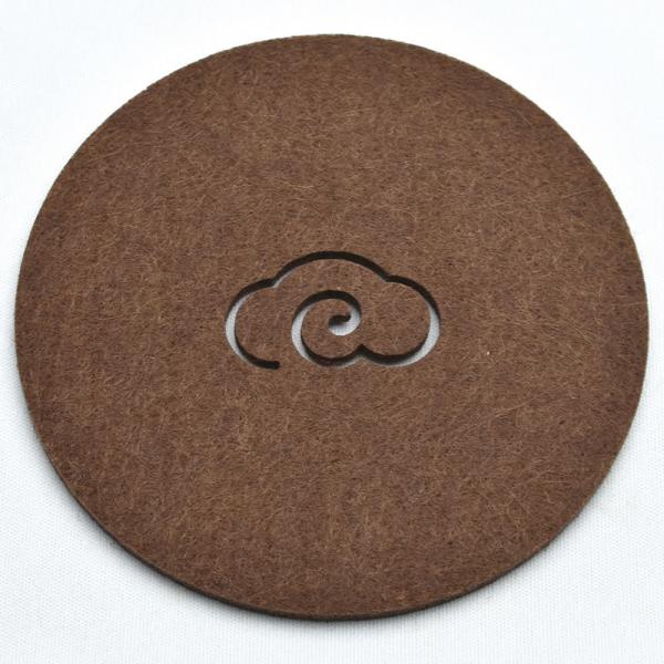 養壺敷（祥雲・茶）　径9cm×厚3mm（中国茶道具コースター）