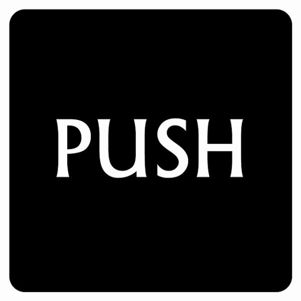 PUSH ブラック 英語表記 ピクトサイン ステッカー シール 塩ビ製 サイン ウォールステッカー ...