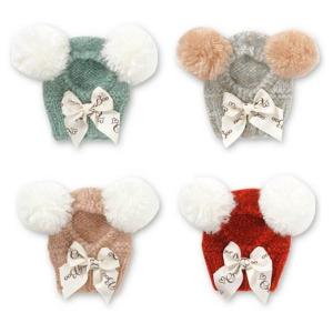 クレイジーブー CRAZYBOO くまさんラメ編み込み帽子 小型犬 犬服 ウエア 帽子 ニット帽子 カジュアル