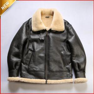 【美品】HARUF ムートン B-3 フライトジャケット 羊革 Lサイズ Haruf ムートンジャケット レザージャケット B3 メンズ 本革 革