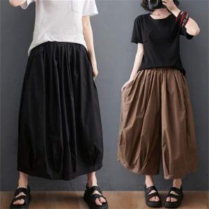 ワイドパンツ ガウチョパンツ レディース ロングパンツ スカーチョ 体型カバー 春夏 ガウチョパンツ ウエストゴム 美脚 無地 リラックス 春 夏