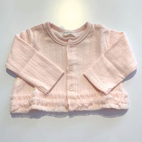 kid&apos;s zoo (キッズズー) 裾フリル カーディガン 羽織 トップス ピンク 80cm