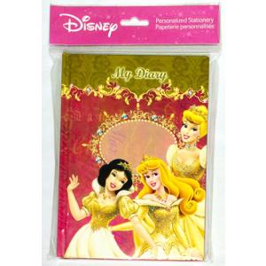 Disney (ディズニー) プリンセス　シール付手帳　日記帳　ゴールド