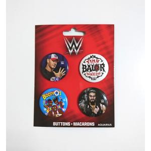 WWE Superstars BUTTON PACK 4個セット 缶バッジ (ピンタイプ)｜ticktack-jp