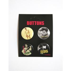 Elvis Presley (エルビス プレスリー) BUTTON PACK 4個セット 缶バッジ (ピンタイプ)｜ticktack-jp