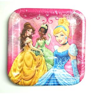 Disney (ディズニー) Princess プリンセス (シンデレラ・ベル・ティアナ) 紙皿 8枚入り 大（24.5cm×24.5cm）