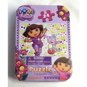 ドーラ　DORA　缶入りジグソーパズル　24ピース　水玉