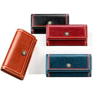 長財布　レディース　本革　高級牛革　かわいい　刺繍　おしゃれな　ヴィンテージ　三つ折り　送料無料　カード入１３枚　小銭入　札入　ポケット２ケ所　７０