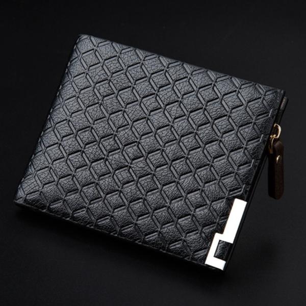 三つ折り　財布　メンズ　送料無料　多機能  ファスナー付き小銭入　カード入９枚　