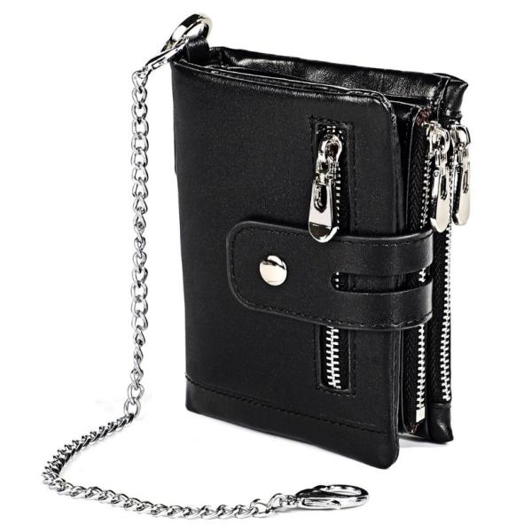 二つ折り　三つ折り　財布　メンズ　本革　高級牛革　バイカーズ ウォレット　おしゃれなヴィンテージ加工...