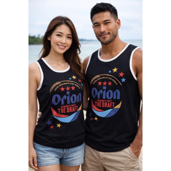 沖縄限定 オリオンビール ノースリーブ タンクトップ 星 スター 正規品 沖縄土産 ブラック 黒 S...