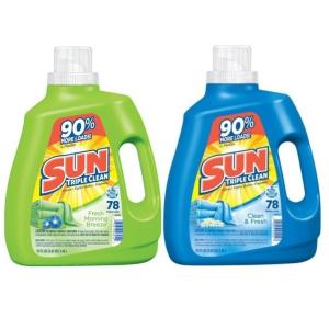 トリプルクリーン効果で抜群の洗浄力！【 SUN 】 サン 液体洗剤 3.46L 117oz ( フレッシュモーニングブリーズ ・ クリーン＆フレッシュ )