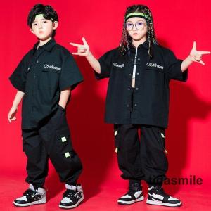 キッズダンス衣装 セットアップ キッズ ダンス 練習着 ヒップホップ ガールズ 男の子  女の子 韓国 子供服 キッズ ダンスウェア 演出服 春 秋｜tidasmile