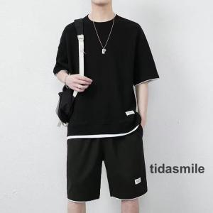 セットアップ メンズ 上下セット 夏服 半袖 ...の詳細画像3